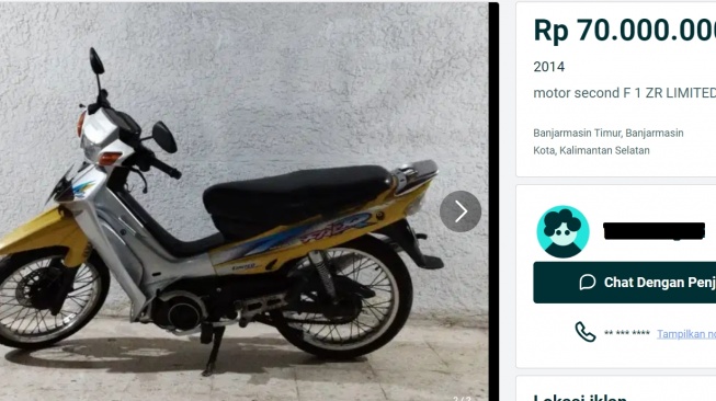 Yamaha F1ZR seharga 70 juta (Olx)