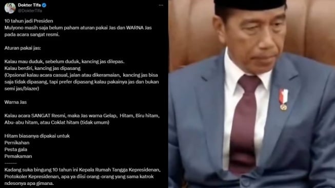 Dokter Tifa komentari etika berpakaian Presiden Joko Widodo alias Jokowi (X/DokterTifa )