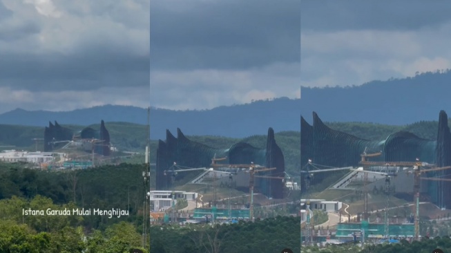 Bilah Garuda di IKN Mulai Menghijau, Video Viral Banjir Komentar Warganet: Lumut Barangkali