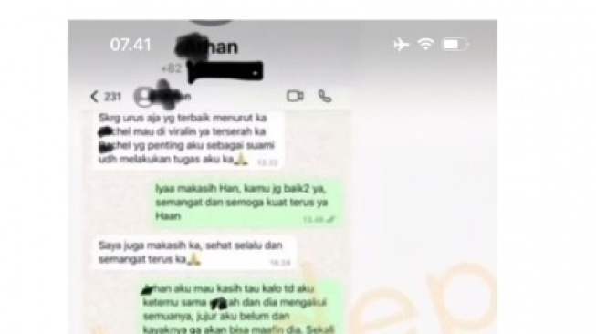 Chat diduga Arhan dan Rachel Vennya (Instagram)