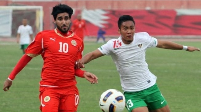 Timnas Indonesia vs Bahrain pada 2012. (AFP/Adam Jan)