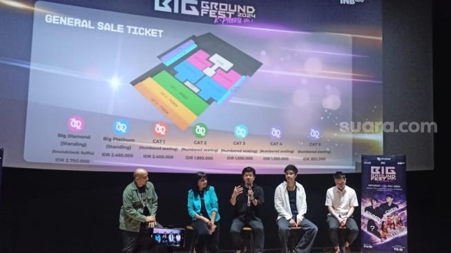 Kevin Hermanto, Chairman sekaligus founder promotor Big Ground Entertainment saat konferensi di FX Sudirman, Jakarta Pusat pada Rabu (9/10/2024). [Suara.com/Rena Pangesti]