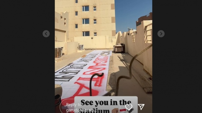 Timnas Indonesia tak sendirian. Setidaknya ada 1700 suporter akan berikan dukungan langsung saat pasukan Shin Tae-yong menghadapi Bahrain. [Tangkap layar Instagram]