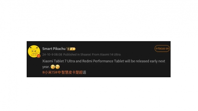 Bocoran Xiaomi Pad 7 Ultra. [Weibo]