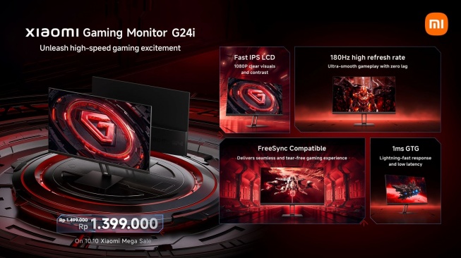 Monitor Gaming Xiaomi G24i. [Xiaomi Indonesia]