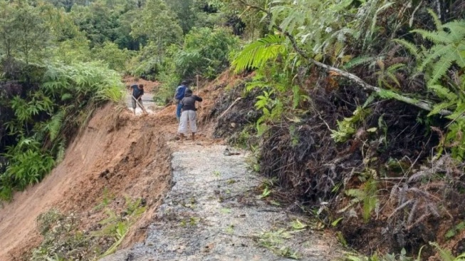 2 Titik Jalan Provinsi Jalur Alternatif Batu Jomba Tapsel Tertimbun Longsor