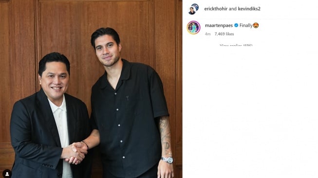 Maarten Paes girang Kevin Diks gabung ke timnas Indonesia. (Instagram/@erickthohir)