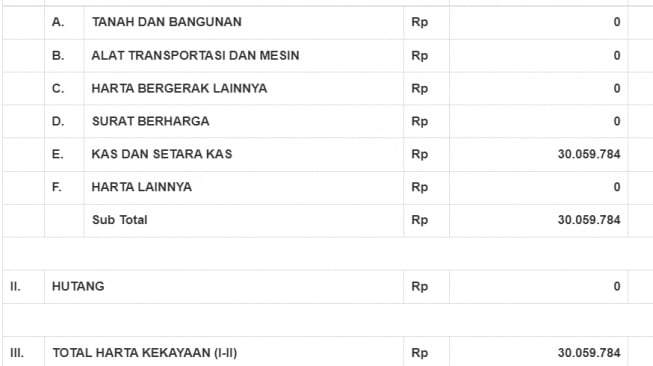 Total kekayaan Ipda Rudy Soik (LHKPN)