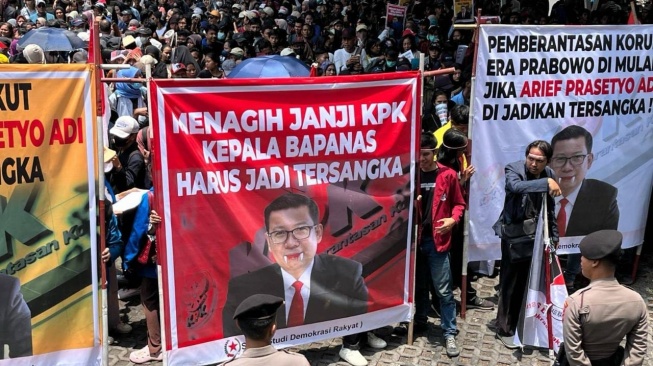 Demo di KPK, SDR Desak Penetapan Tersangka Kasus Demurrage Impor Beras Terhadap Kepala Bapanas