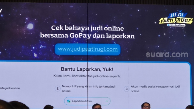 Gopay x Rhoma Irama siapkan layanan aduan judi online, Jakarta, Kamis (17/10/2024). [Suara.com/Dythia Novianty]