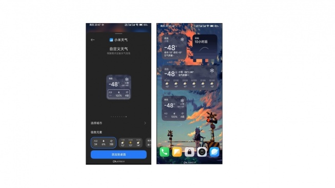 Widget cuaca HyperOS 2.0. [Xiaomitime]