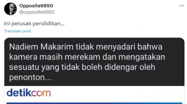 Cek Fakta: Bank Indonesia Sita Rekening Milik Nadiem Makarim [Twitter]