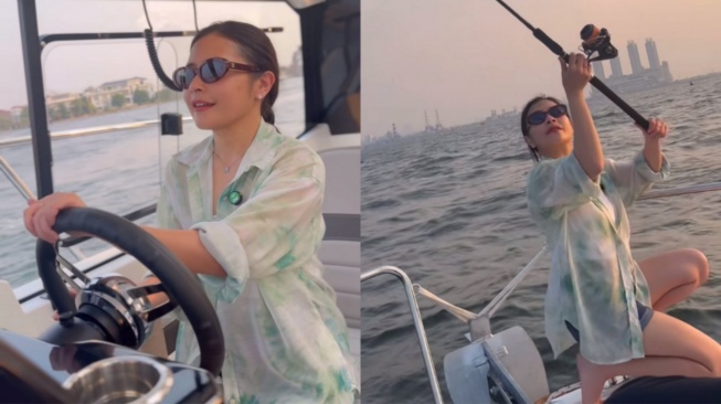 Momen Bahagia Prilly Latuconsina, Kendarai Yacht Pribadi untuk Menikmati Sunset: Wanita Mahal!