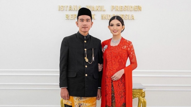 Gibran Rakabuming dan Selvi Ananda di Istana Wakil Presiden. (Instagram/bennusorumba)