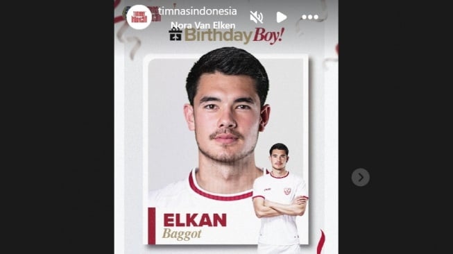 Ucapan selamat ulang tahun untuk Elkan Baggott dari Timnas Indonesia [Tangkap layar Instagram]