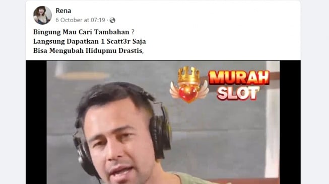 Cek Fakta: Raffi Ahmad Buka Situs Judi Untuk Bantu Perekonomian Masyarakat [Facebook]