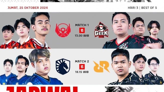 Jadwal MPL ID S14 Babak Playoffs Hari Ketiga: Laga Hidup Mati BTR Alpha vs Geek Fam