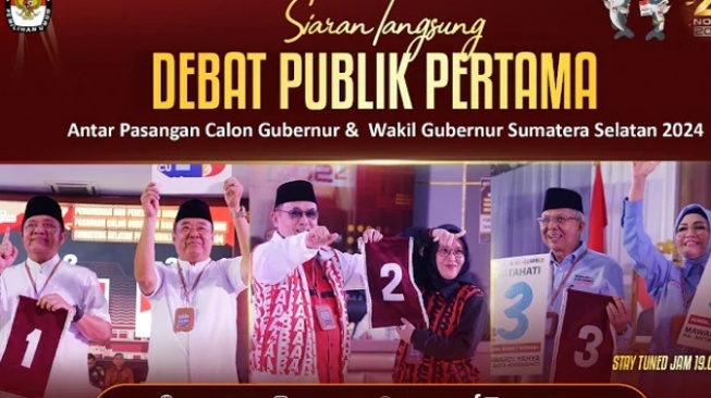 Link Live Streaming Debat Gubernur Sumsel: Saksikan Duel Visi dan Misi 3 Paslon