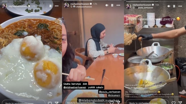 Paula Verhoeven mempromosikan usaha baru adiknya, Mizheel Verhoeven, yang sebelumnya bekerja di perusahaan Baim Wong. (Instagram/@mizheelverhoeven)