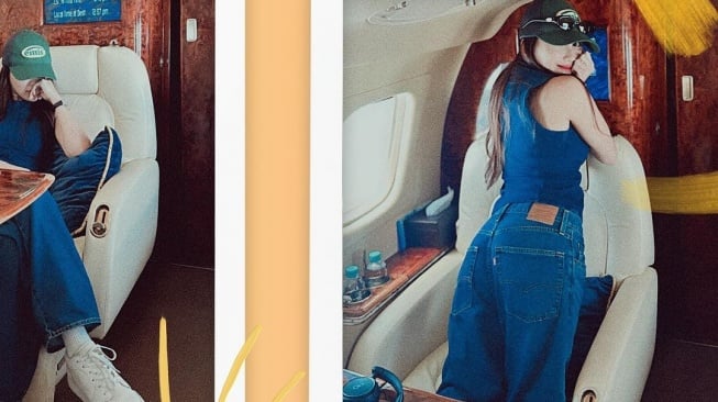 Ayu Ting Ting naik Jet Pribadi (Instagram)