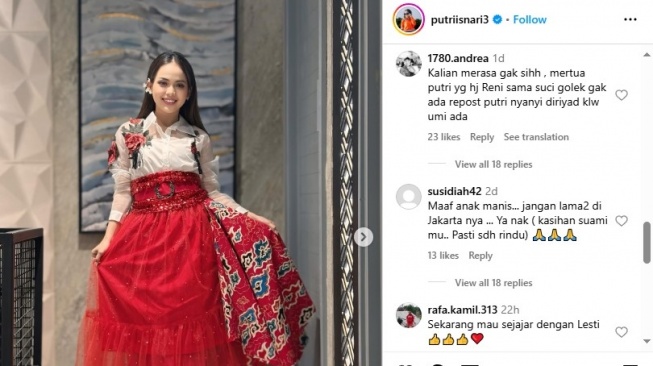 Putri Isnari alias Putri DA saat tampil di Riyadh (Instagram/@putriisnari3)