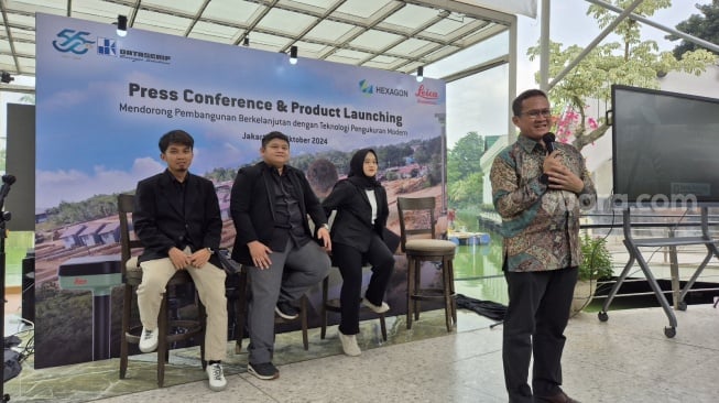 Peluncuran tiga perangkat Leica Geosystems di Jakarta, Kamis (31/10/2024). [Suara.com/Dythia]