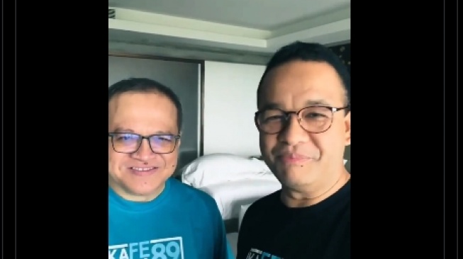 Anies Baswedan mengunggah pertemuan dengan teman lamanya bernama Prabowo alias Ibop. (tangkapan layar/X)