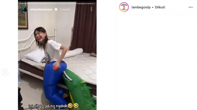 Video lucu Amanda Manopo (Instagram/@lambegosiip)