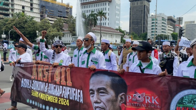 Gelar Aksi Reuni 411 di Jakarta, Tuntutan Massa FPI: Adili Jokowi, Tangkap Pemilik Akun Fufufafa