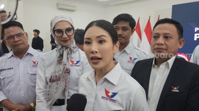 Ketua Umum Perindo, Angela Tanoesoedibjo. (Suara.com/Fakhri)