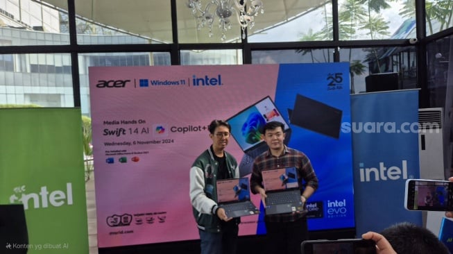 Peluncuran Acer Swift 14 AI Copilot+ PC di Jakarta, Rabu (6/11/2024). [Suara.com/Dythia]