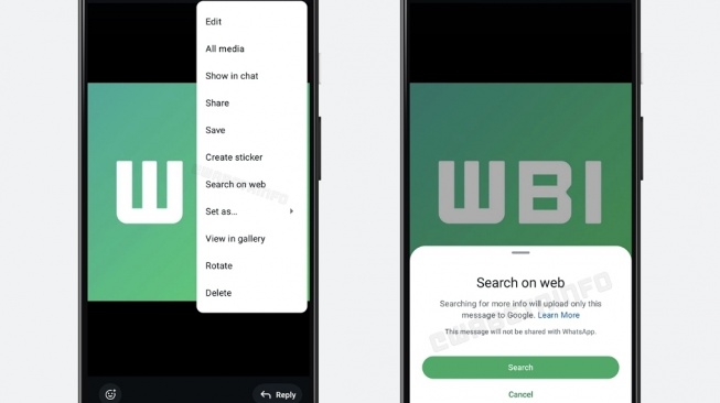 Fitur baru WhatsApp, pencarian gambar terbalik. [WABetaInfo]