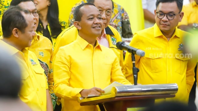 Momen Bahlil Ngeprank Awak Media Saat Pengumuman Kepengurusan Golkar, Alih-alih Sebut Nama Jokowi Ternyata