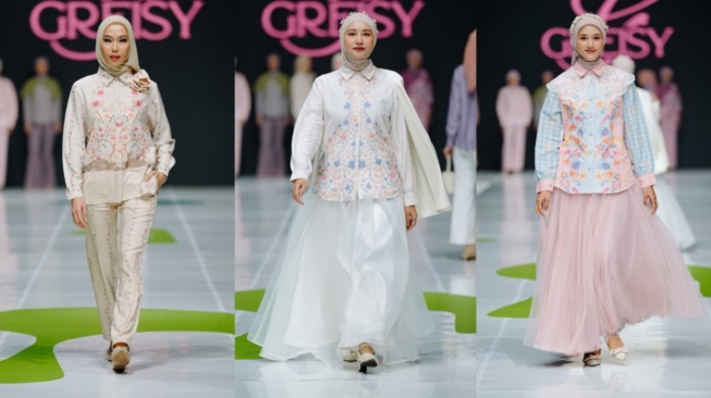 Koleksi Modest Wear Greisy "Sweet Ribbon Flowers" Mengusung Keindahan Taman Bunga dan Elegansi Pita di JMFW 2024