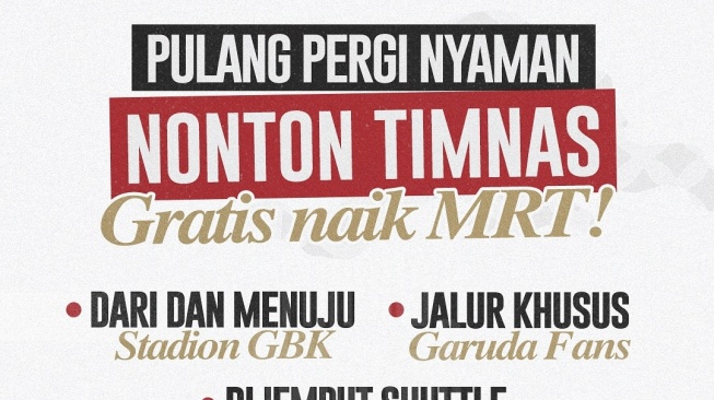 Rute Transportasi Umum ke GBK untuk Menonton Timnas Indonesia vs Jepang, Gratis!