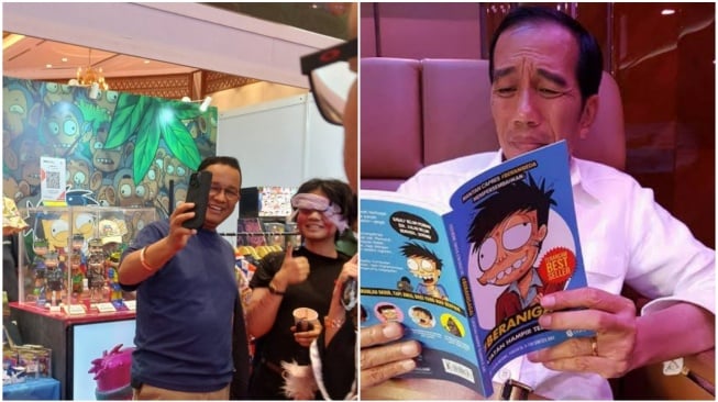 Anies Foto di Depan Stand Komik, Netizen Hubungkan dengan Jokowi: Memasak?