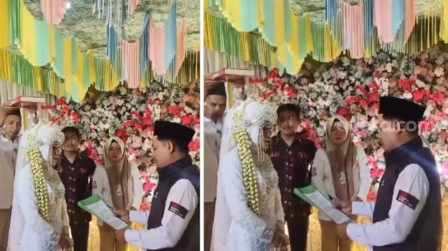 Viral Pengantin Dilantik Jadi Anggota KPPS di Atas Pelaminan Bikin Heboh