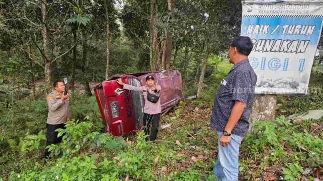 Kronologi Daihatsu Zebra Tabrak Brio Lalu Masuk Jurang di Pacet, Begini Kondisi Penumpangnya