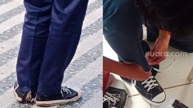 Viral Guru Honorer Ganti Sepatu Usang Siswa dengan yang Baru Banjir Doa: Berkah Rezekinya