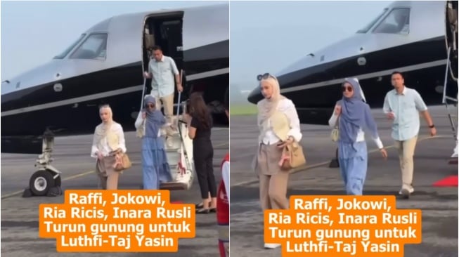 Raffi Ahmad dan Ria Ricis Hadiri Kampanye di Jateng, Netizen: Private Jet Siapa Nih?