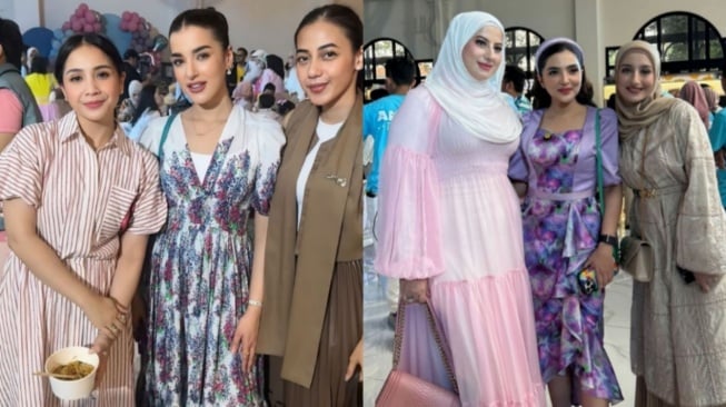 Sama-sama Hadiri Ultah Azura usai Diduga Tak Akur, Intip Adu Gaya Anggun Glamor Tasyi Athasyia dan Tasya Farasya