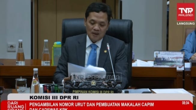 Ketua Komisi III DPR RI Habiburokhman. (tangkapan layar/Bagaskara)