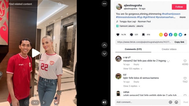 Fefe Slinkert foto bareng fans bola [TikTok]