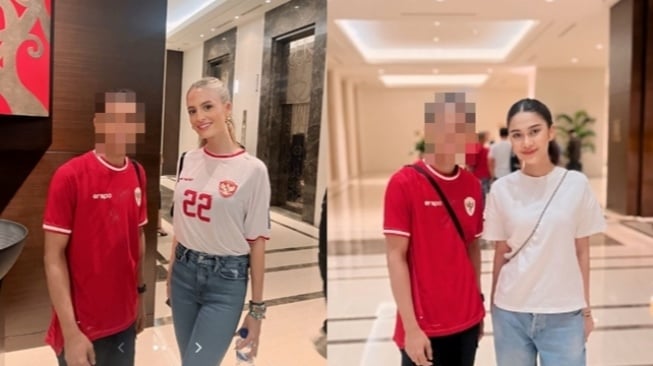 Adu Gaya Azizah Salsha dan Fefe Slinkert Saat Foto Bareng Fans, Masalah Jersey Dinyinyiri