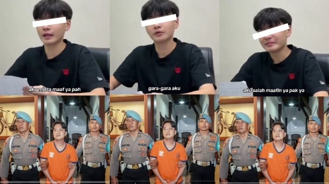 Tangkapan layar permintaan maaf anak Ivan Sugianto. (TikTok/@omeletteic)