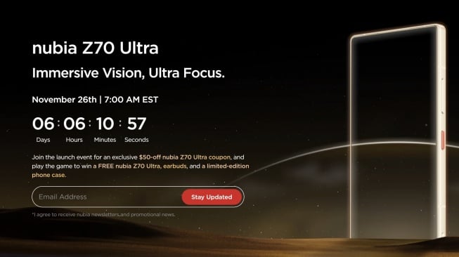 Ini Tanggal Peluncuran Global nubia Z70 Ultra