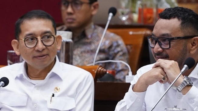 Menteri Kebudayaan Fadli Zon dan Wakil Menteri Kebudayaan Giring Ganesha. (Instagram/@giring)