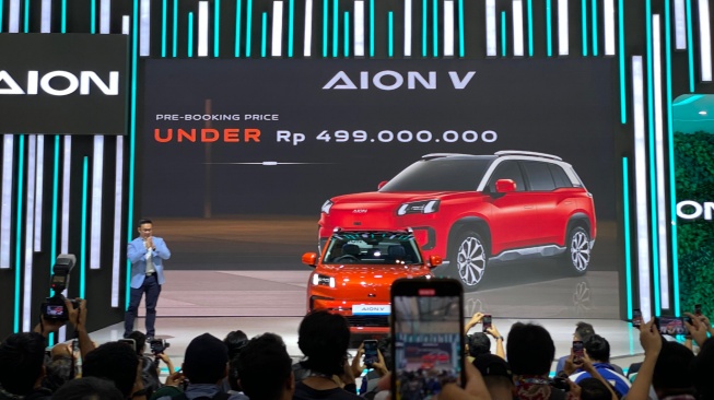 AION Indonesia Menambah Jajaran Mobil Listrik Dengan Desain yang Terinspirasi Dari Dinosaurus, AION V. (SUARA.com/ Manuel Jeghesta)