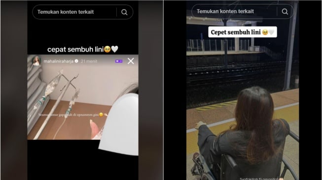 Kolase foto Mahalini Raharja masuk rumah sakit (TikTok)