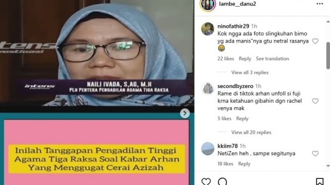 Isu Pratama Arhan gugat cerai Azizah Salsha viral kembali di media sosial (Instagram/@lambe__danu)